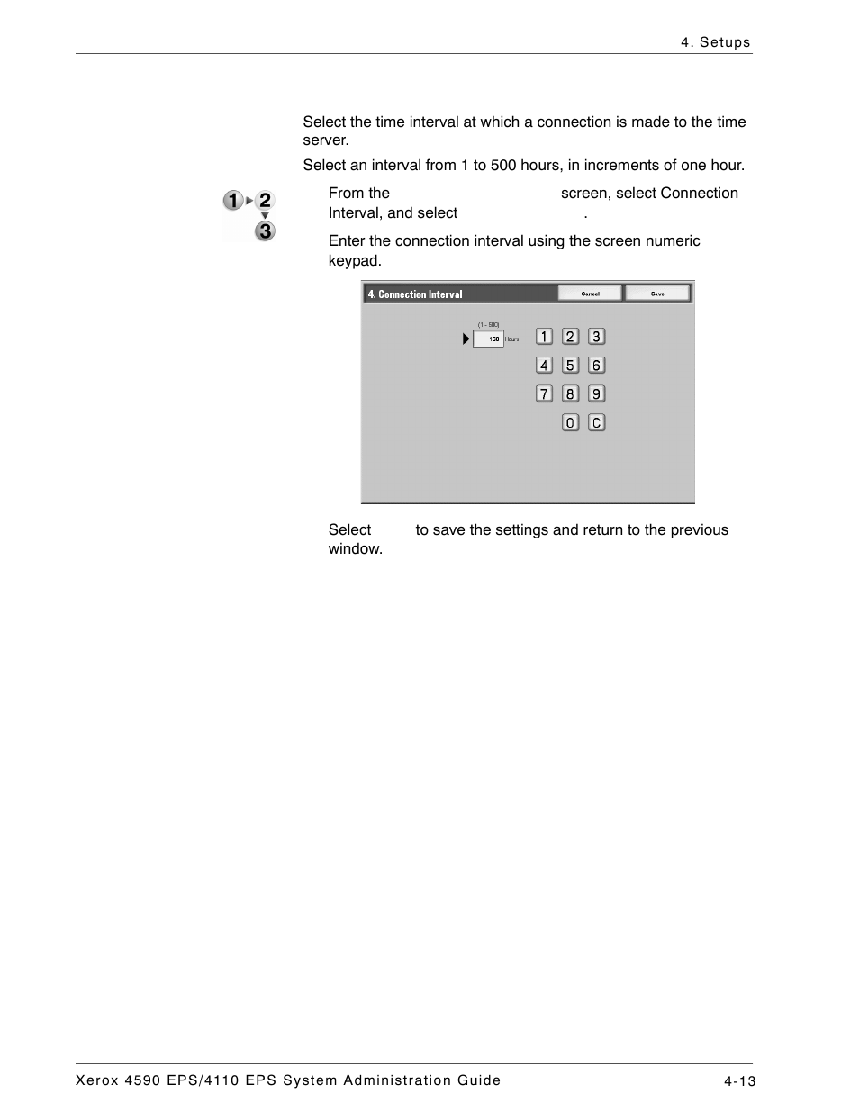 Connection interval | Xerox 4110 User Manual | Page 31 / 92