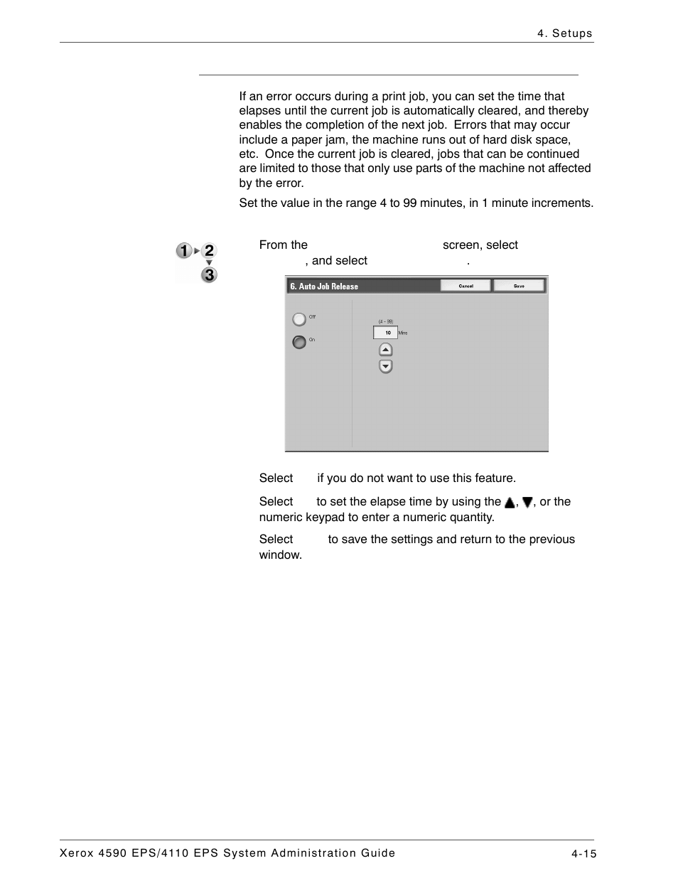 Auto job release | Xerox 4110 User Manual | Page 33 / 92