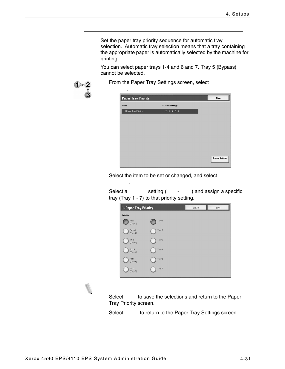 Paper tray priority | Xerox 4110 User Manual | Page 49 / 92