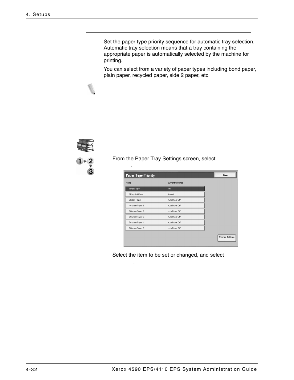 Paper type priority | Xerox 4110 User Manual | Page 50 / 92