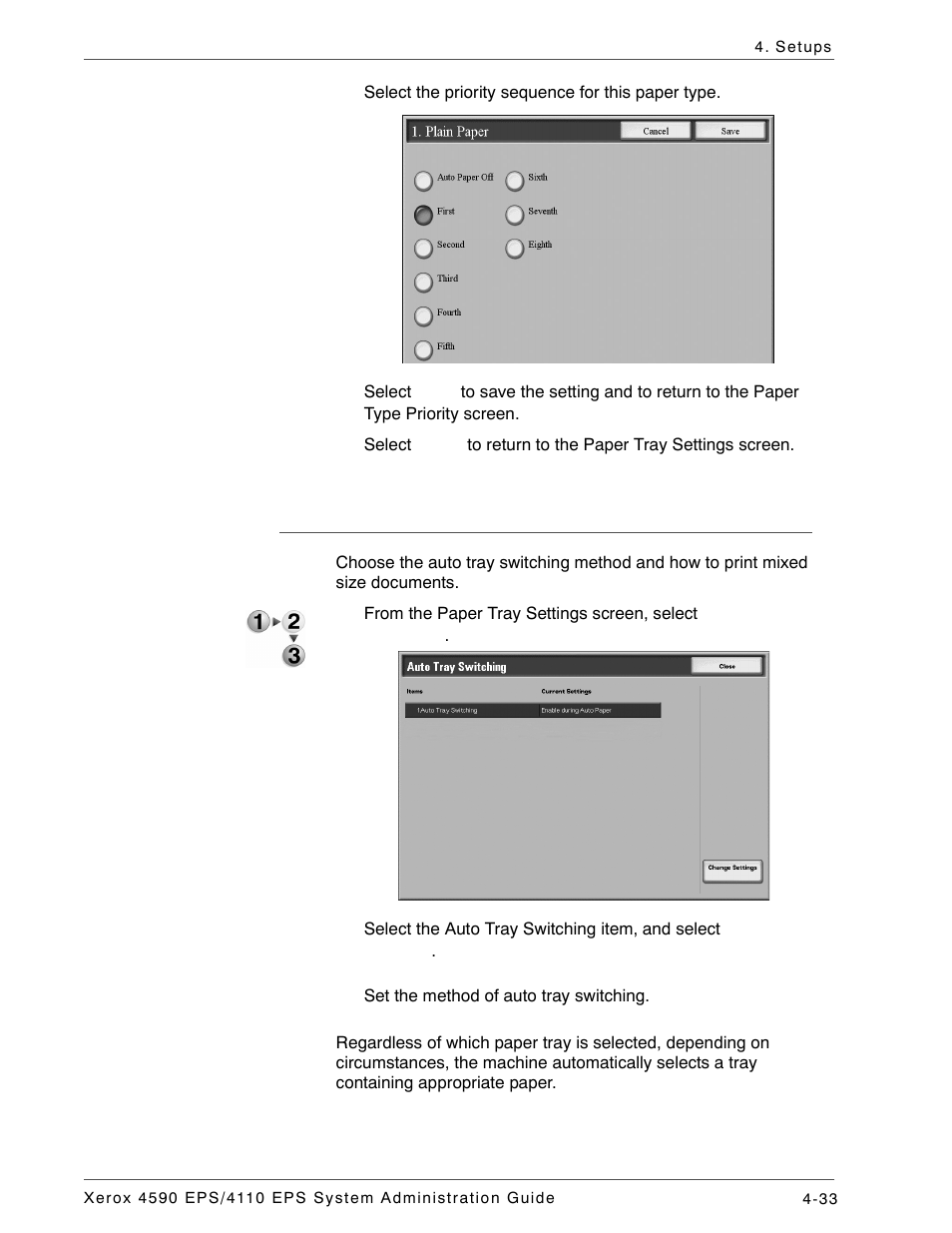 Auto tray switching | Xerox 4110 User Manual | Page 51 / 92