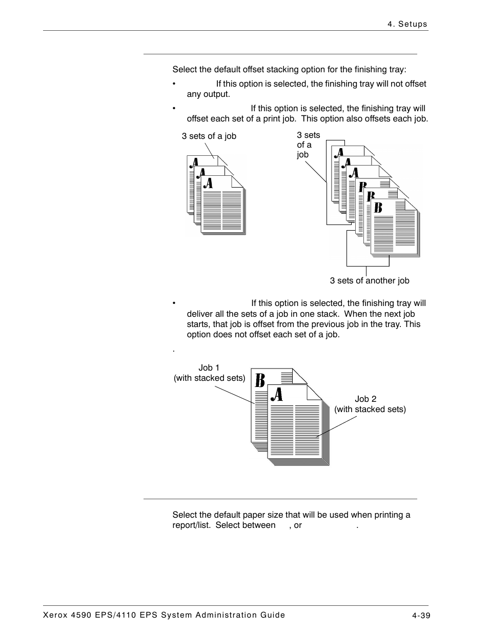 Offset stacking (finisher tray), Default print paper size | Xerox 4110 User Manual | Page 57 / 92