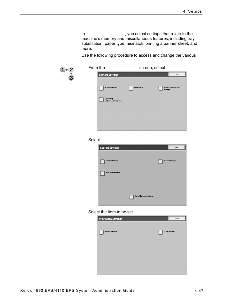 Print mode settings, Print mode settings -47 | Xerox 4110 User Manual | Page 65 / 92