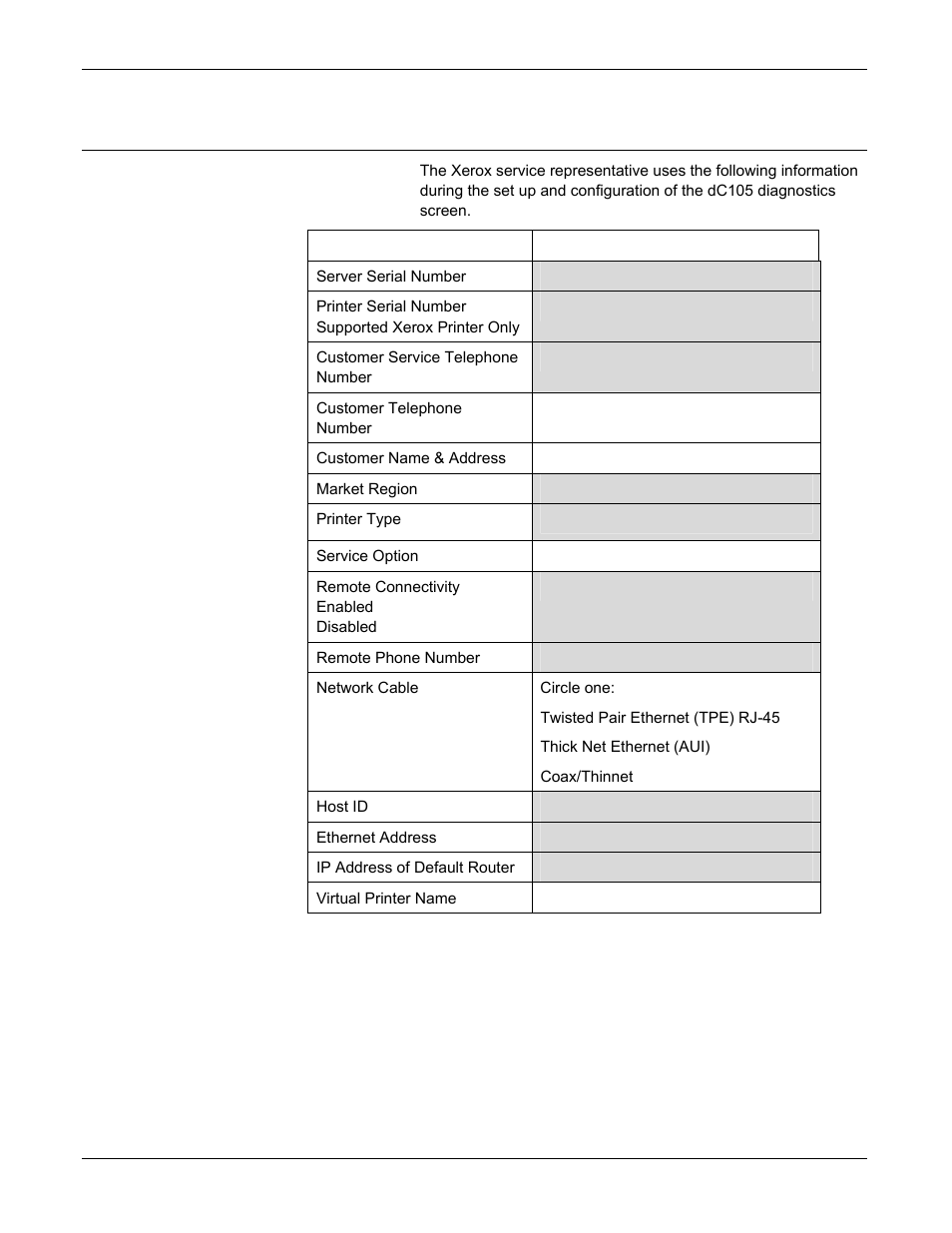 W-4: system configuration worksheet | Xerox 701P46985 User Manual | Page 20 / 34