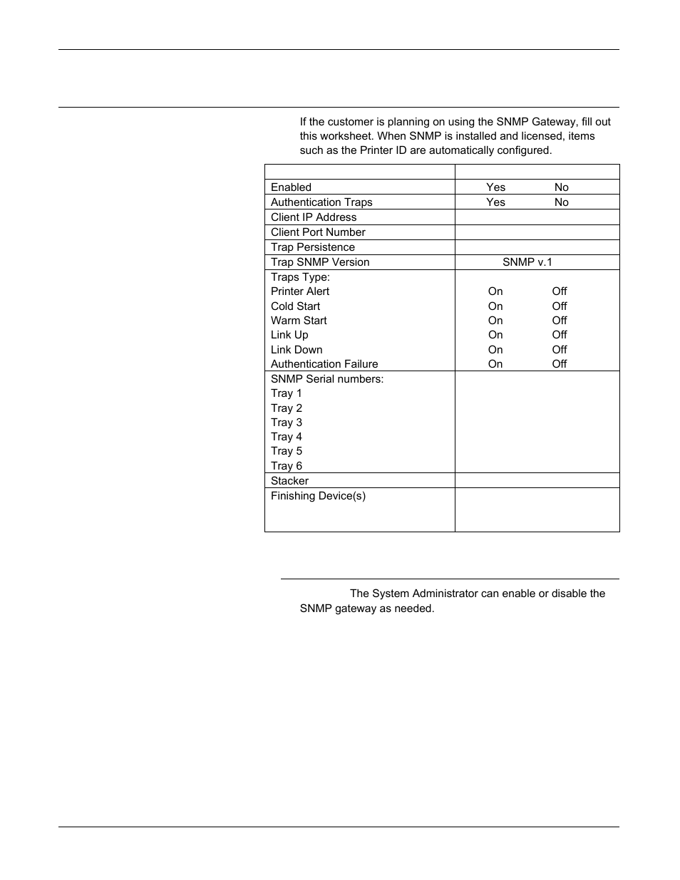 W-9: snmp gateway installation worksheet | Xerox 701P46985 User Manual | Page 32 / 34