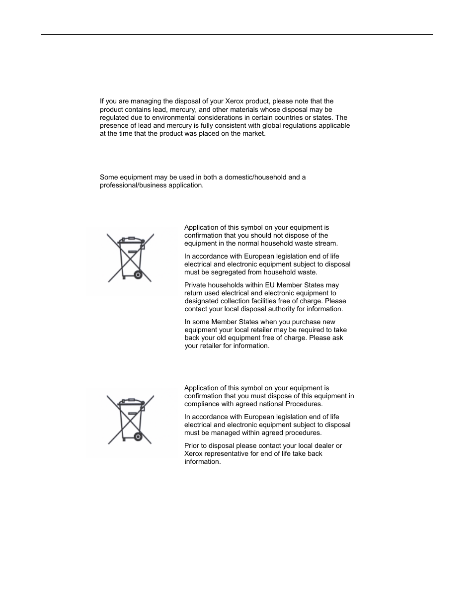 Product recycling and disposal | Xerox 701P46985 User Manual | Page 4 / 34