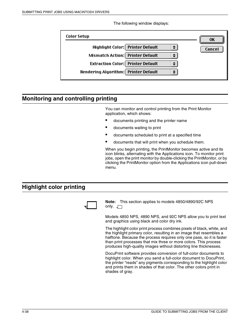 Monitoring and controlling printing, Highlight color printing | Xerox 721P87481 User Manual | Page 106 / 187