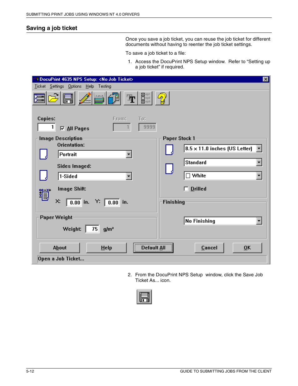 Saving a job ticket | Xerox 721P87481 User Manual | Page 120 / 187