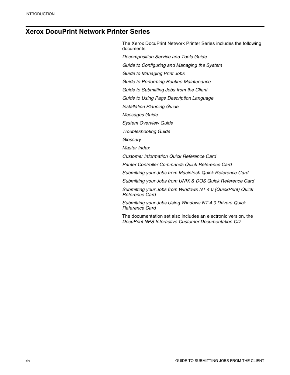 Xerox docuprint network printer series | Xerox 721P87481 User Manual | Page 14 / 187