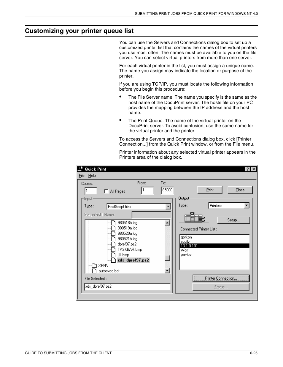 Customizing your printer queue list | Xerox 721P87481 User Manual | Page 167 / 187