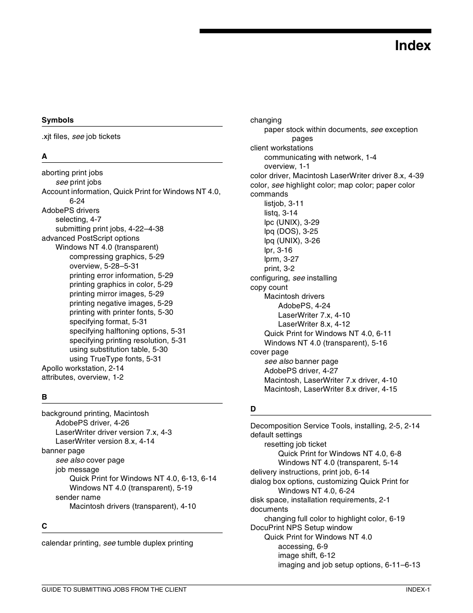 Index | Xerox 721P87481 User Manual | Page 179 / 187