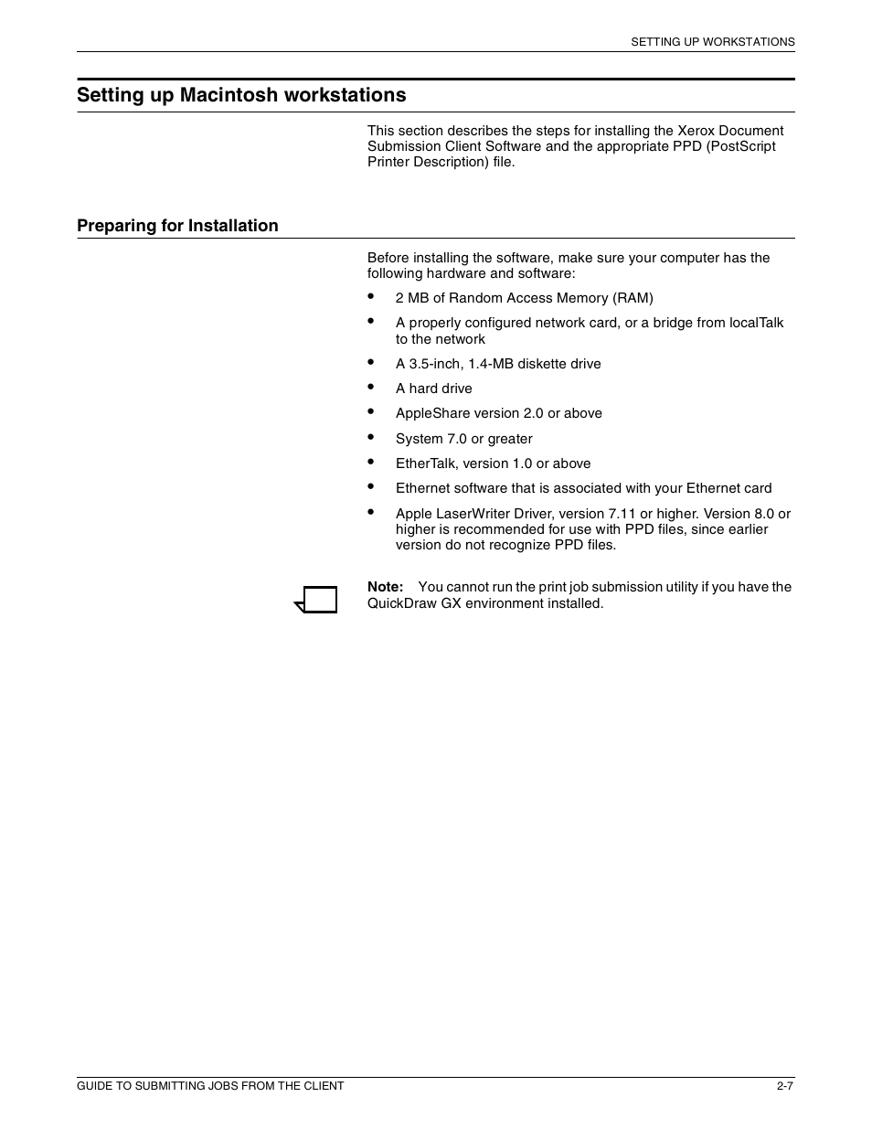 Setting up macintosh workstations | Xerox 721P87481 User Manual | Page 27 / 187