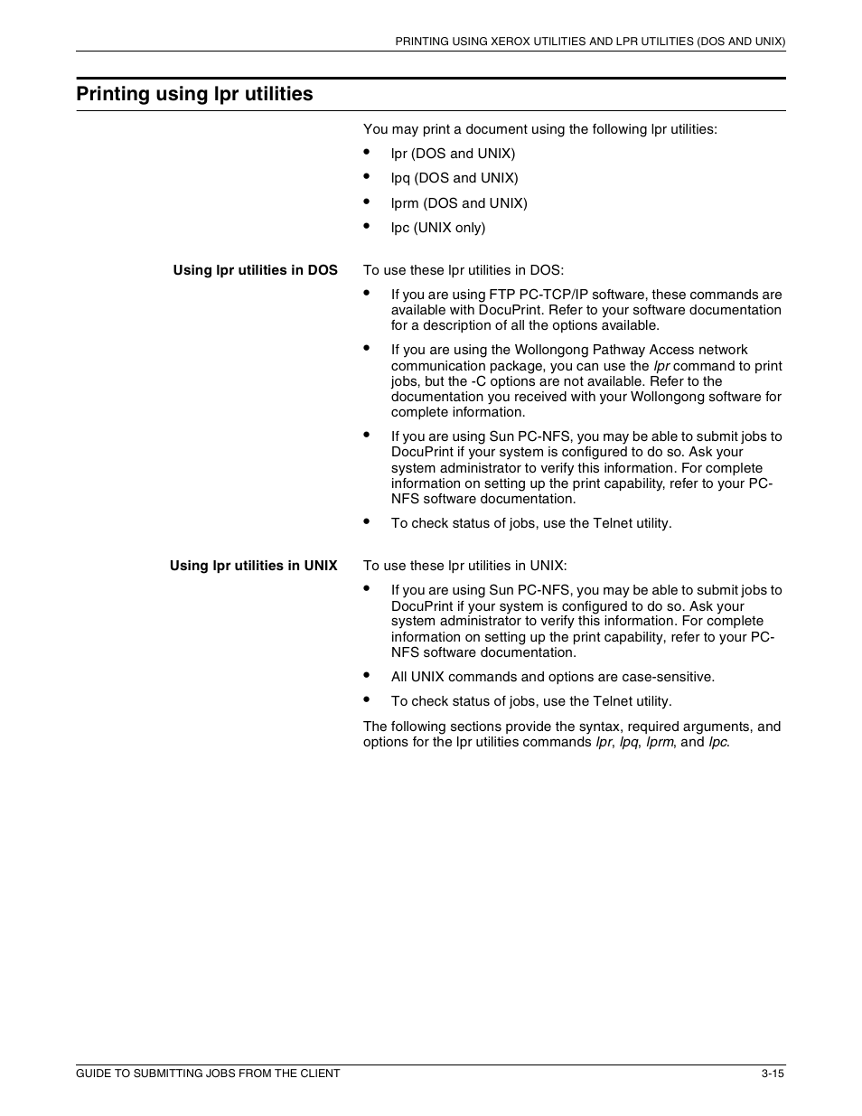 Printing using lpr utilities | Xerox 721P87481 User Manual | Page 53 / 187