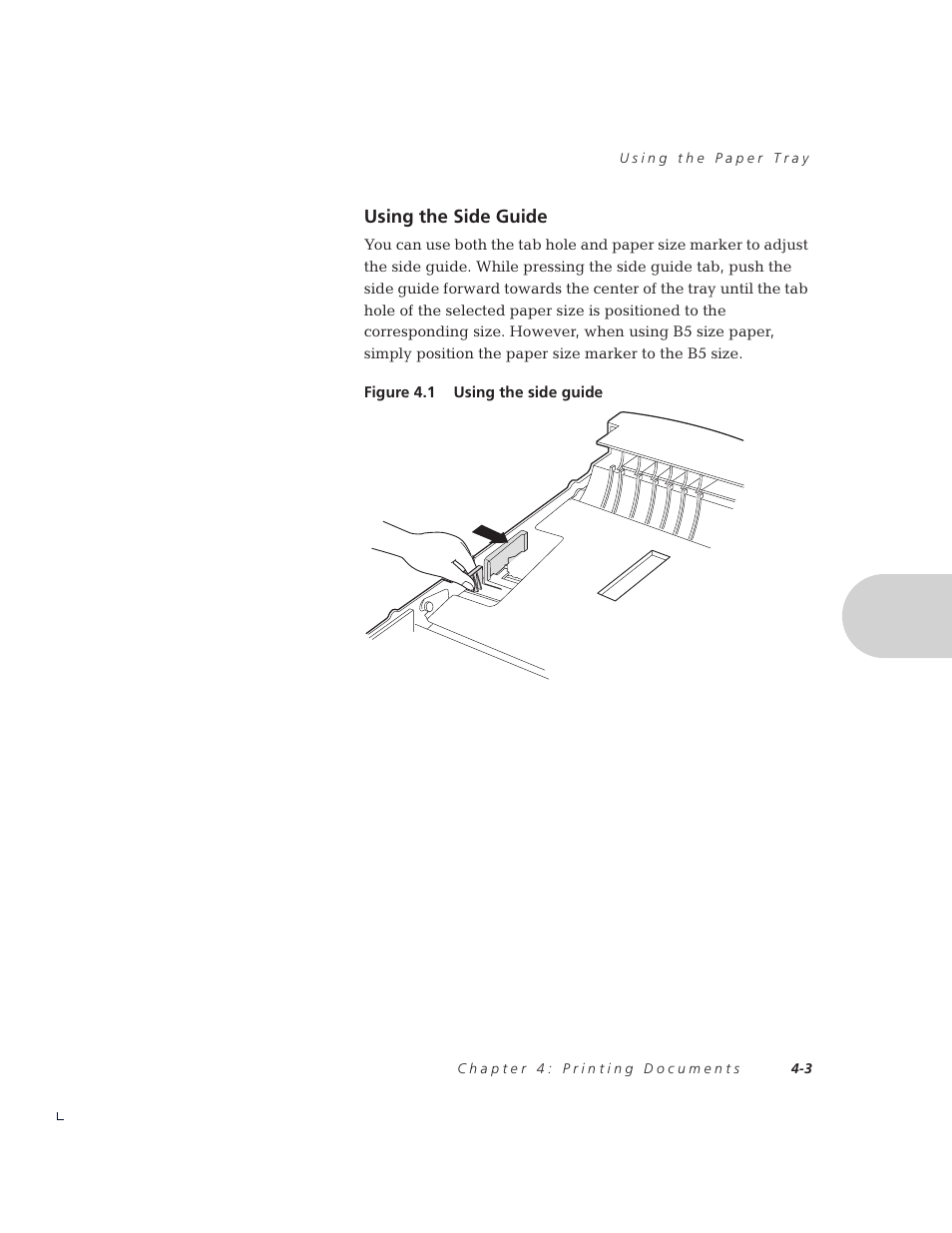 Using the side guide | Xerox 4508 User Manual | Page 31 / 150