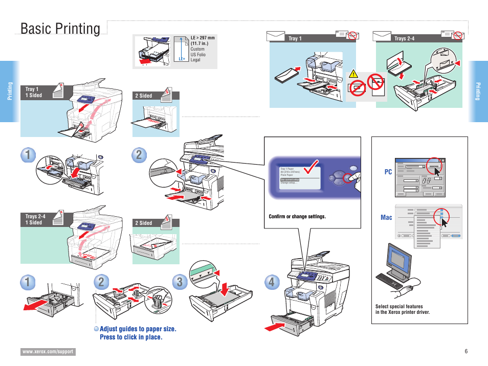 Basic printing | Xerox 8560MFP User Manual | Page 6 / 16