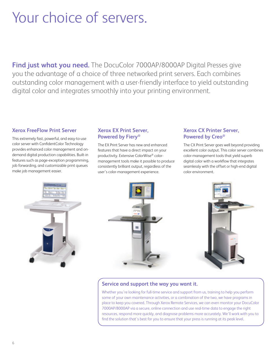 Your choice of servers | Xerox DocuColor 7000AP User Manual | Page 6 / 8
