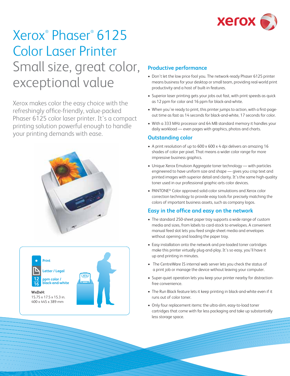 Xerox PASHER 6125 User Manual | 2 pages