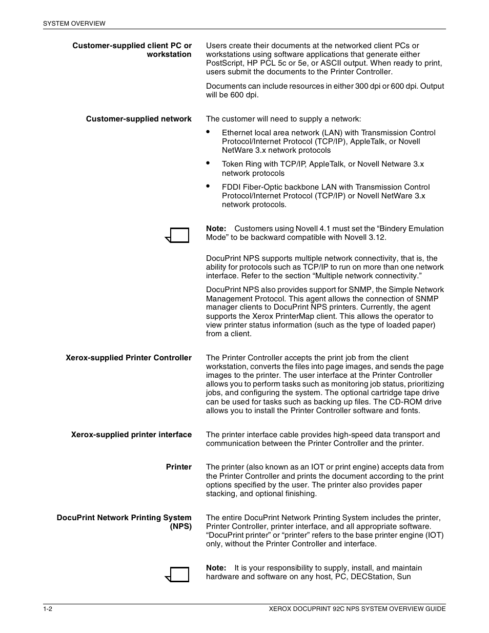 Xerox 92C NPS User Manual | Page 12 / 64