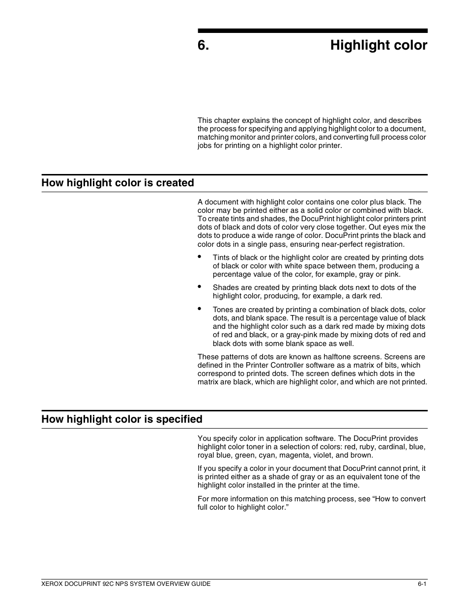 6highlight color | Xerox 92C NPS User Manual | Page 39 / 64