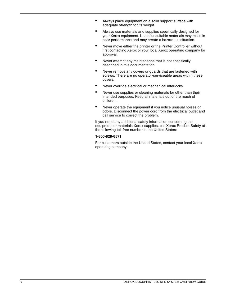 Xerox 92C NPS User Manual | Page 4 / 64