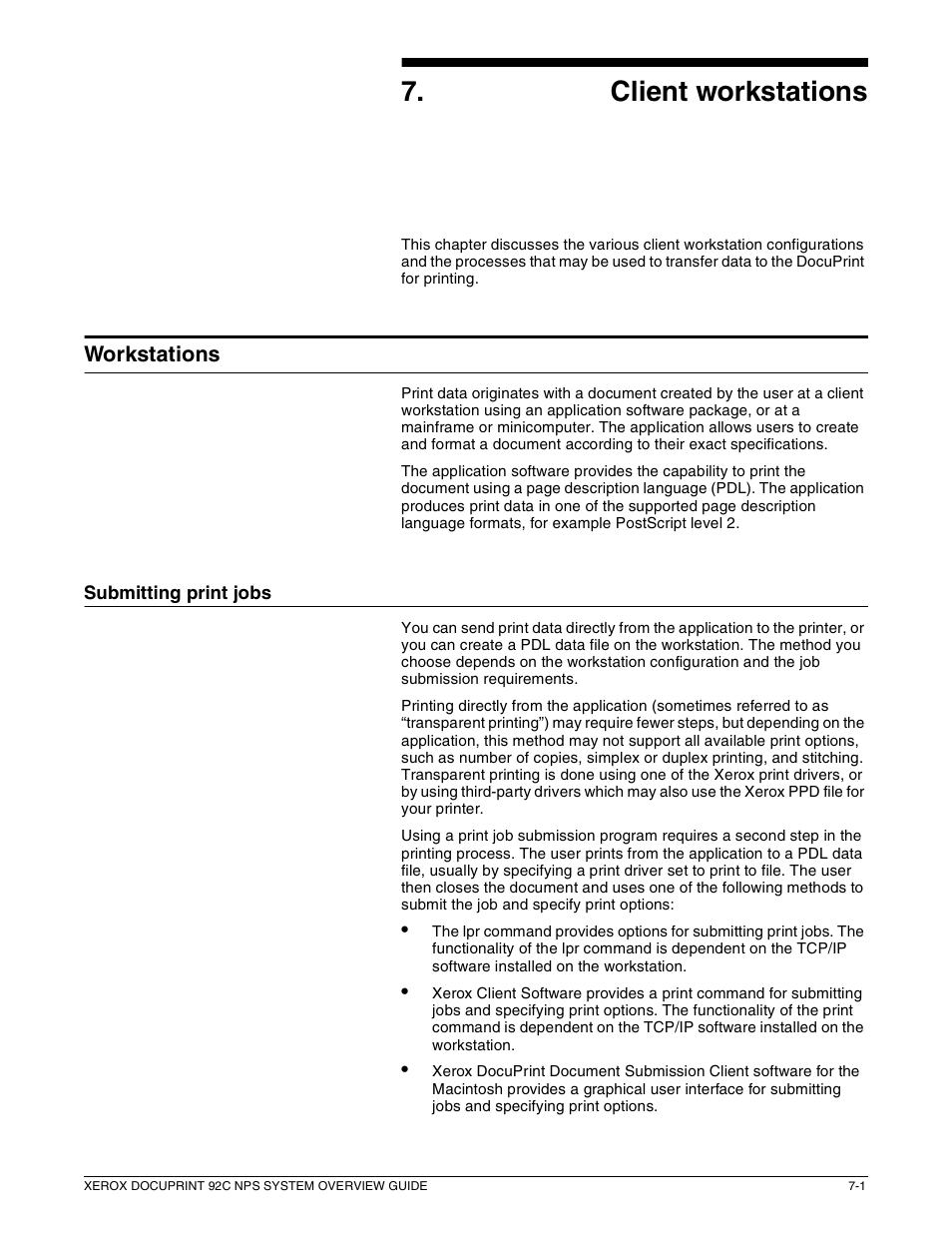 7client workstations | Xerox 92C NPS User Manual | Page 41 / 64
