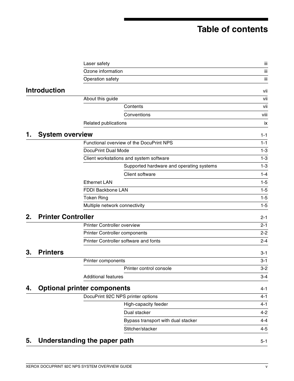 Xerox 92C NPS User Manual | Page 5 / 64