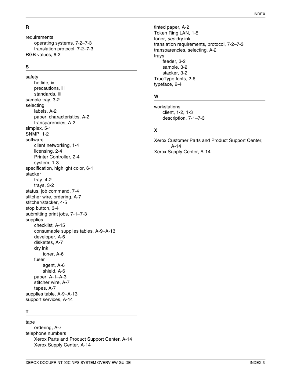Xerox 92C NPS User Manual | Page 63 / 64