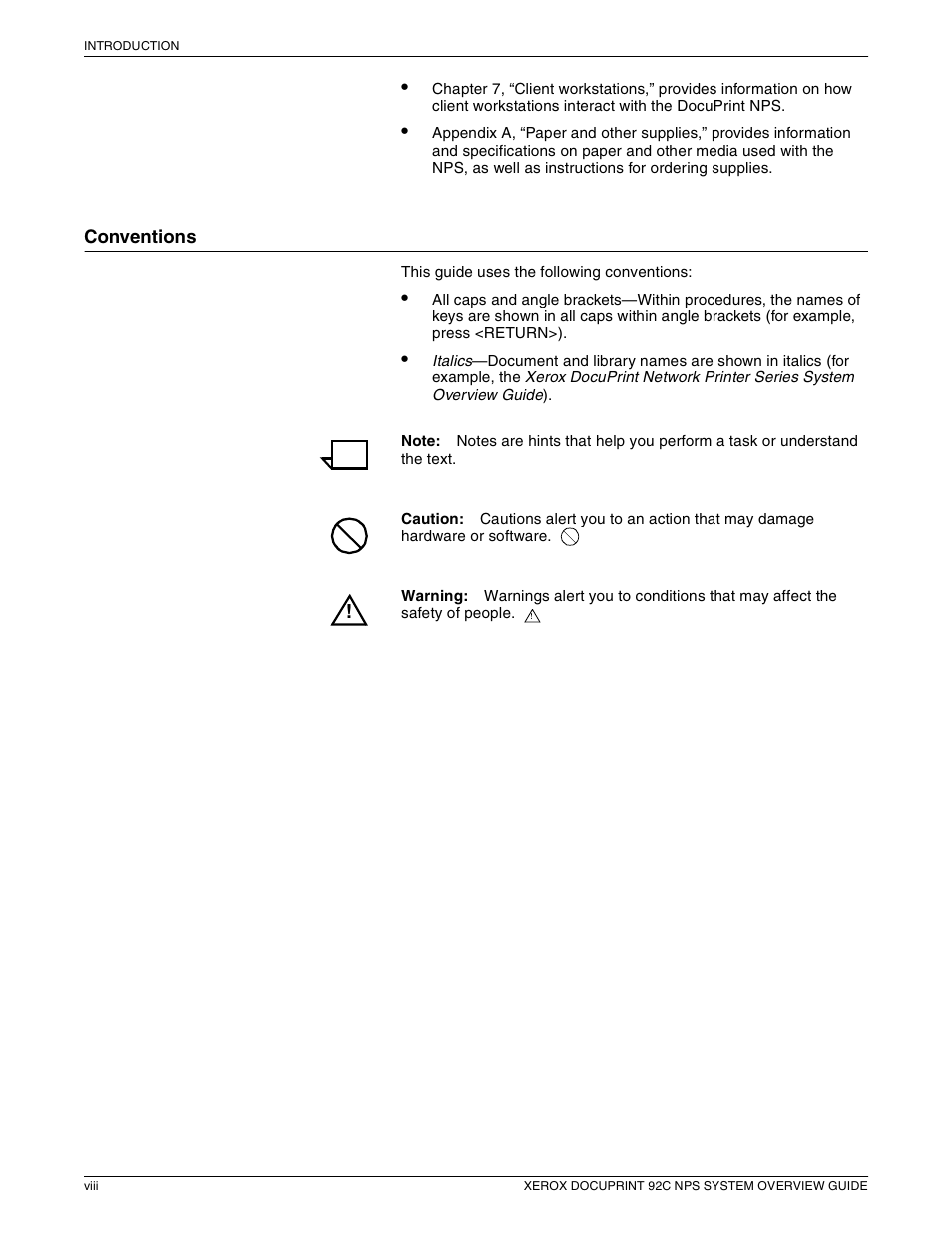 Xerox 92C NPS User Manual | Page 8 / 64