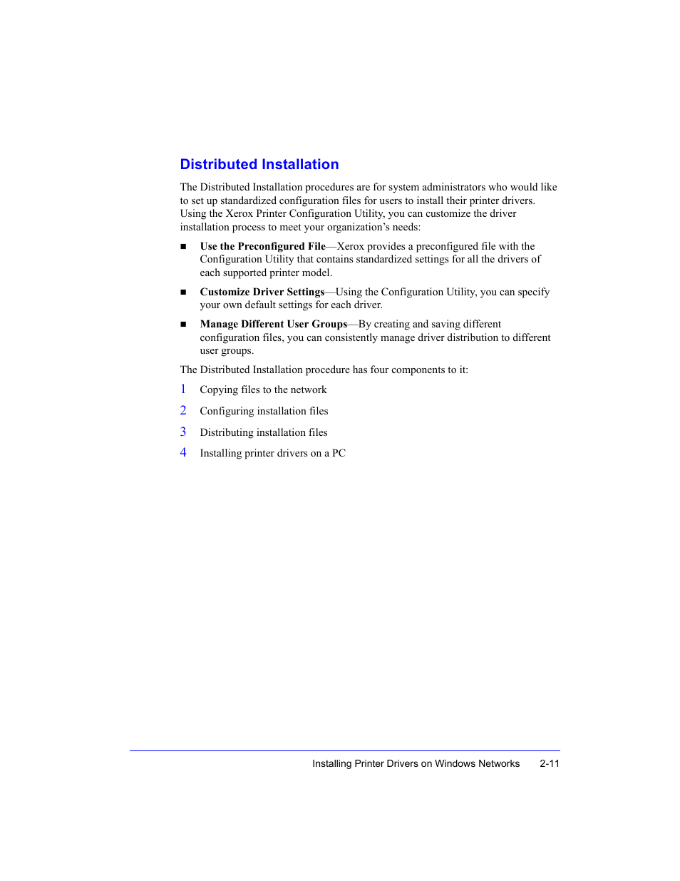 Distributed installation, Distributed installation -1 | Xerox Fax Machine User Manual | Page 25 / 54