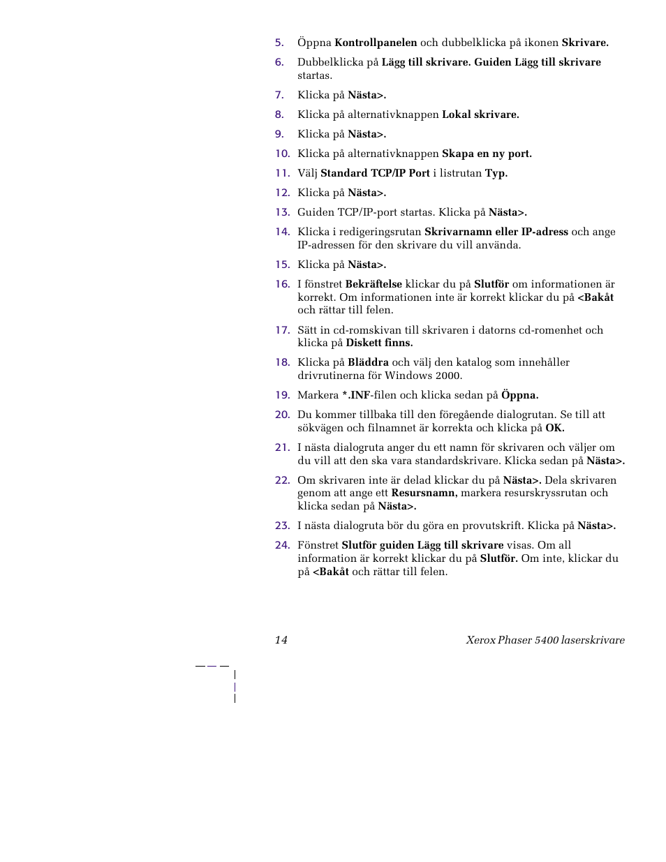 Xerox XERORPHASER 5400 User Manual | Page 20 / 40