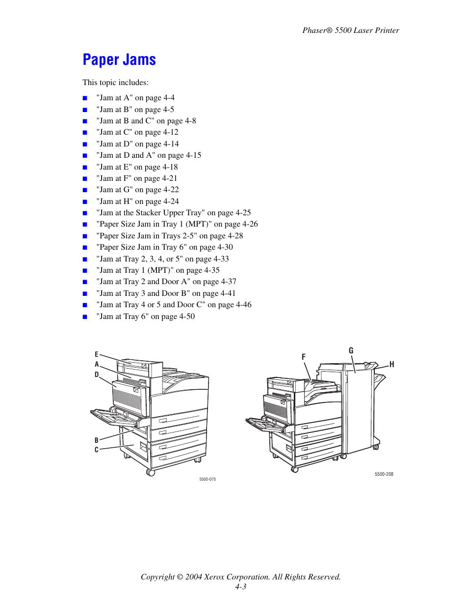 Xerox Phaser Printer 5500 User Manual | 50 pages