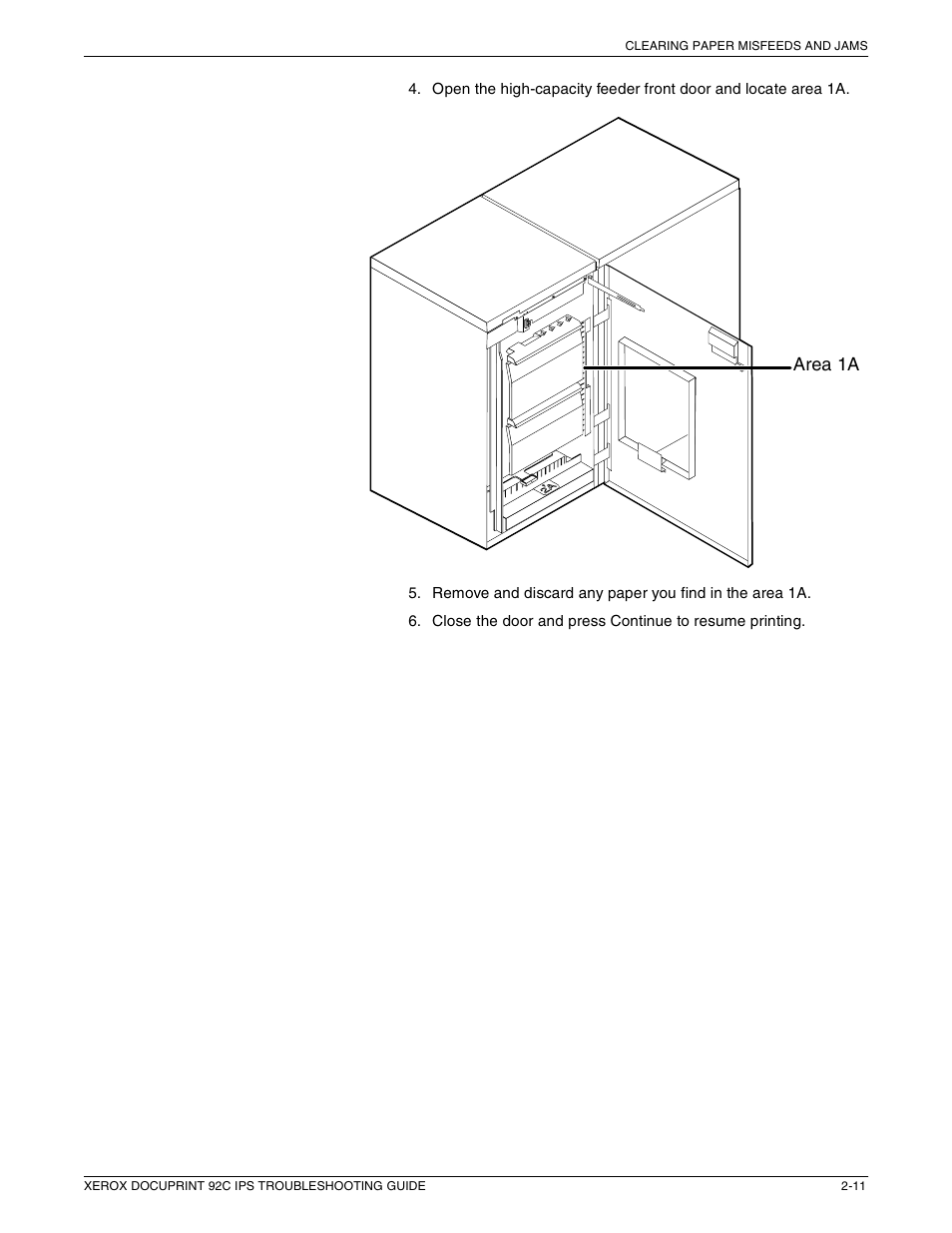 Area 1a | Xerox 92C IPS User Manual | Page 25 / 49