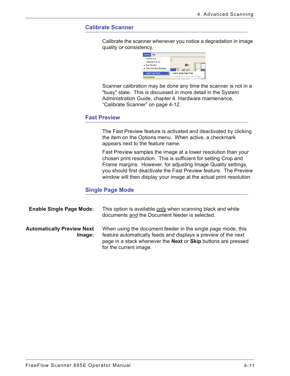 Calibrate scanner, Fast preview | Xerox 701P44148 User Manual | Page 101 / 188