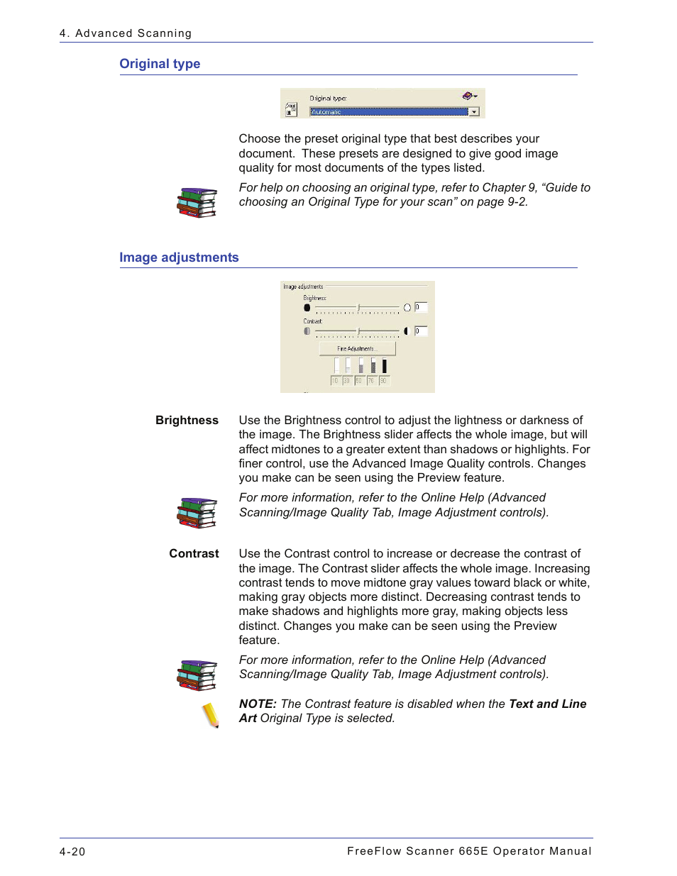 Original type, Image adjustments, Original type -20 image adjustments -20 | Xerox 701P44148 User Manual | Page 110 / 188