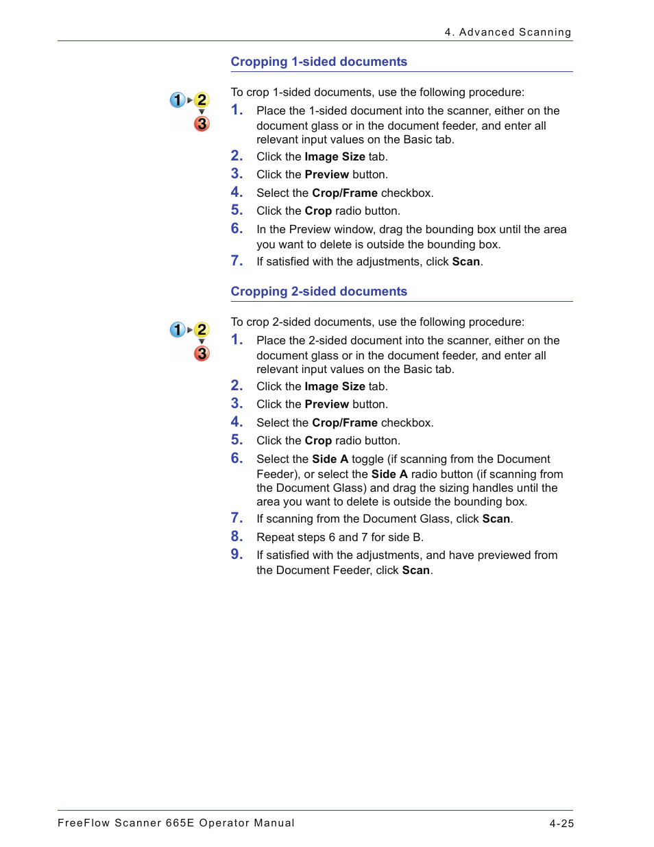 Cropping 1-sided documents, Cropping 2-sided documents | Xerox 701P44148 User Manual | Page 115 / 188