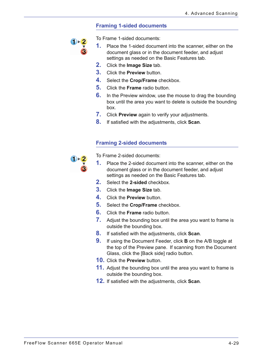 Framing 1-sided documents, Framing 2-sided documents | Xerox 701P44148 User Manual | Page 119 / 188