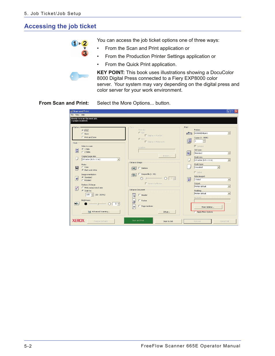 Accessing the job ticket, Accessing the job ticket -2 | Xerox 701P44148 User Manual | Page 130 / 188