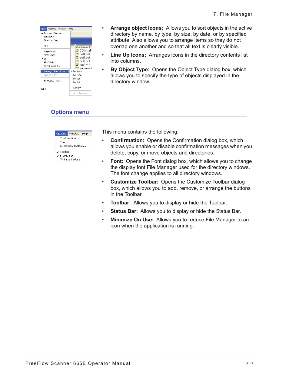 Options menu, Options menu -7 | Xerox 701P44148 User Manual | Page 161 / 188