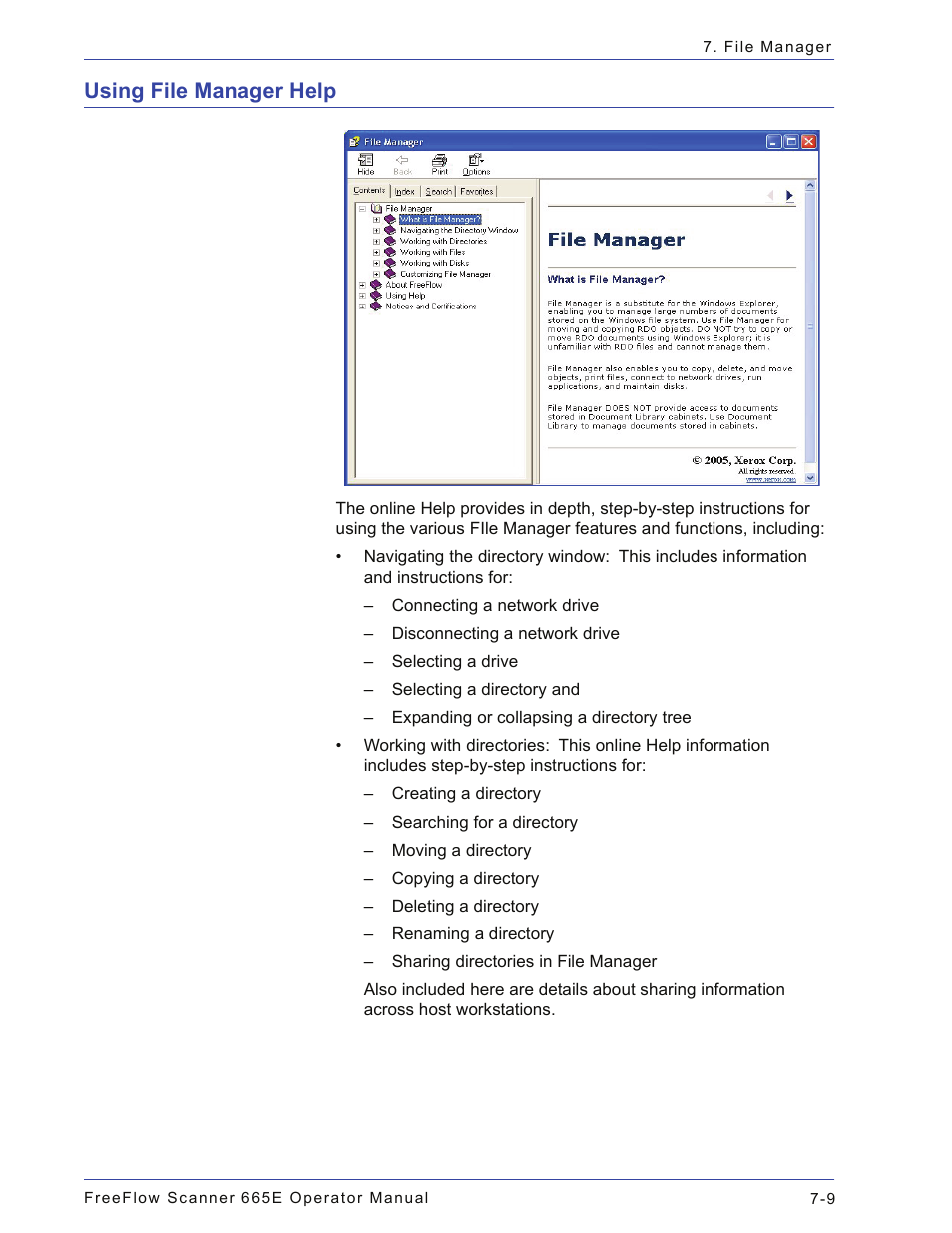 Using file manager help, Using file manager help -9 | Xerox 701P44148 User Manual | Page 163 / 188