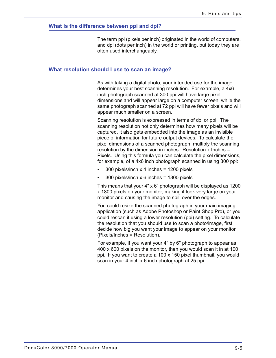 What is the difference between ppi and dpi, What resolution should i use to scan an image | Xerox 701P44148 User Manual | Page 173 / 188