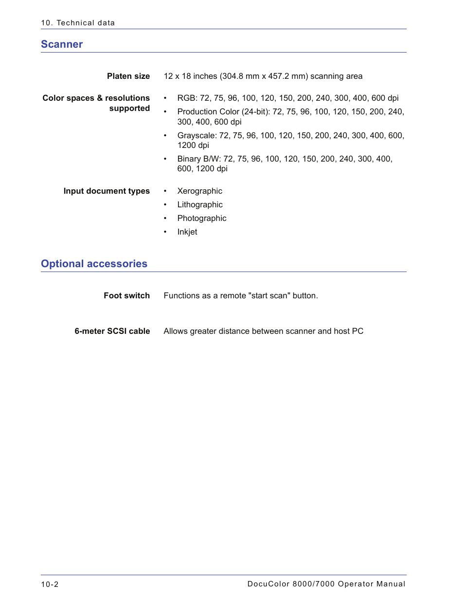 Scanner, Optional accessories, Scanner -2 optional accessories -2 | Xerox 701P44148 User Manual | Page 180 / 188