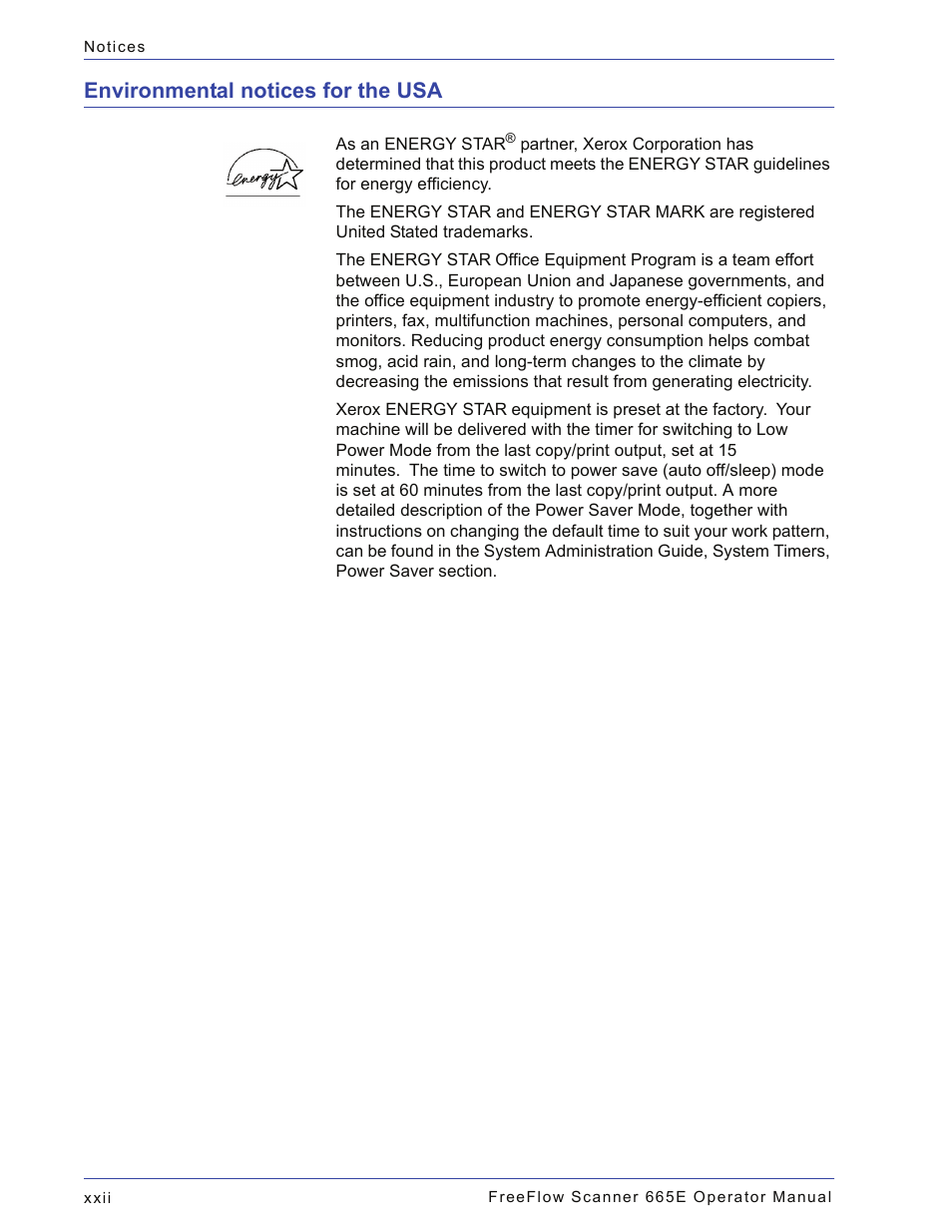 Environmental notices for the usa | Xerox 701P44148 User Manual | Page 24 / 188