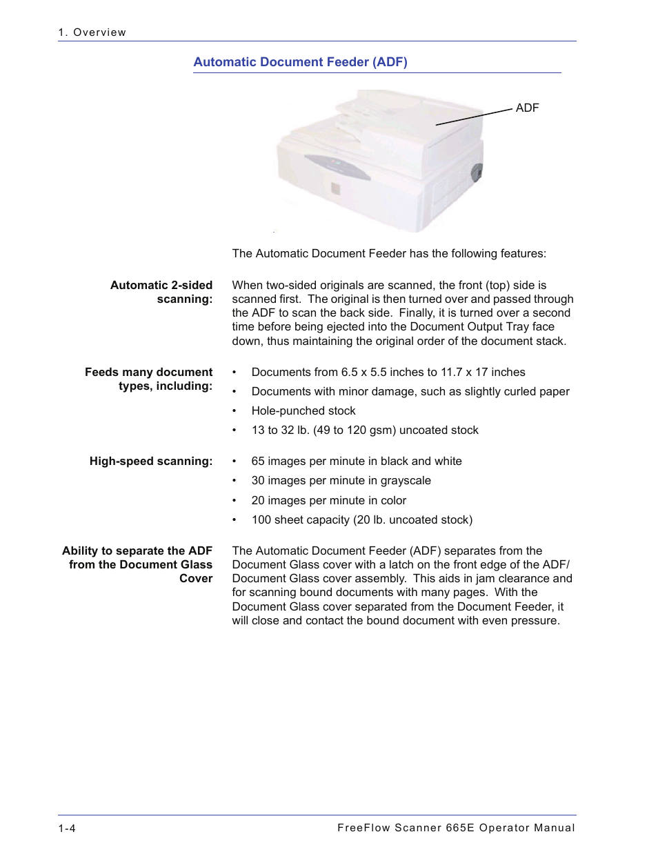 Automatic document feeder (adf), Automatic document feeder (adf) -4 | Xerox 701P44148 User Manual | Page 30 / 188