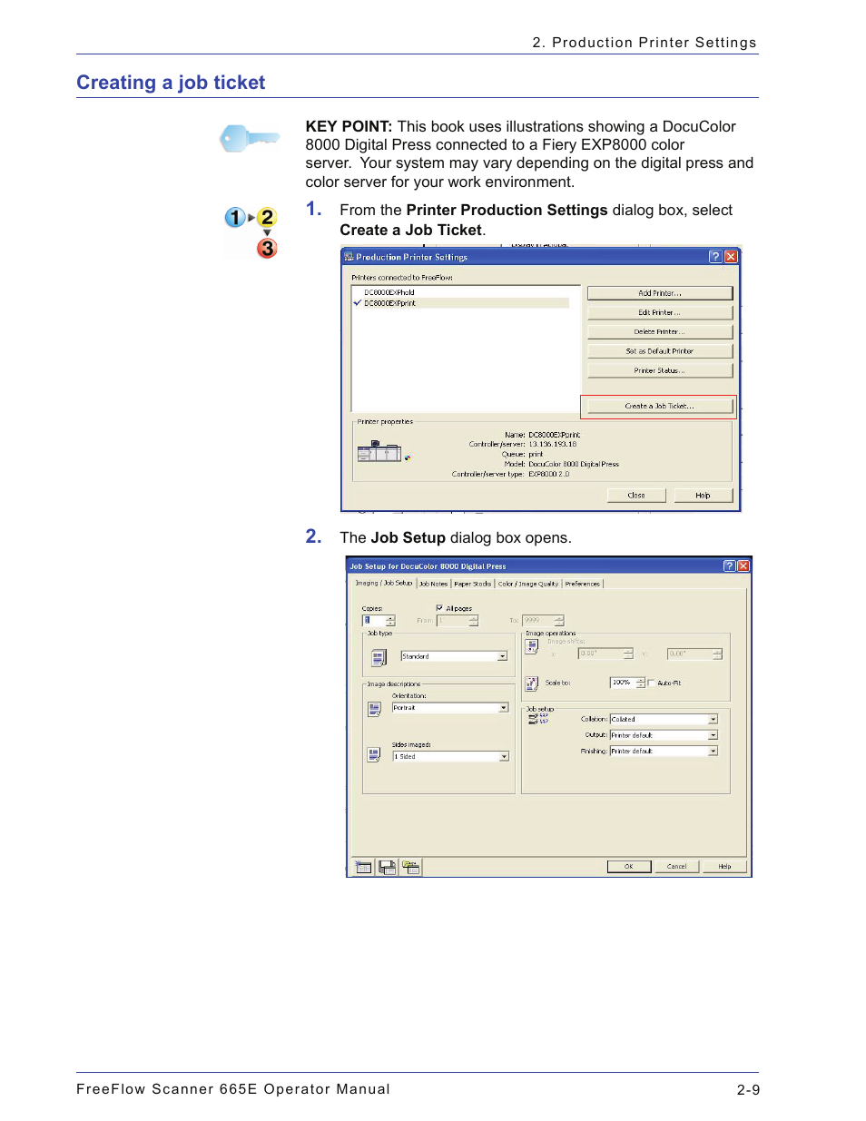 Creating a job ticket, Creating a job ticket -9 | Xerox 701P44148 User Manual | Page 59 / 188