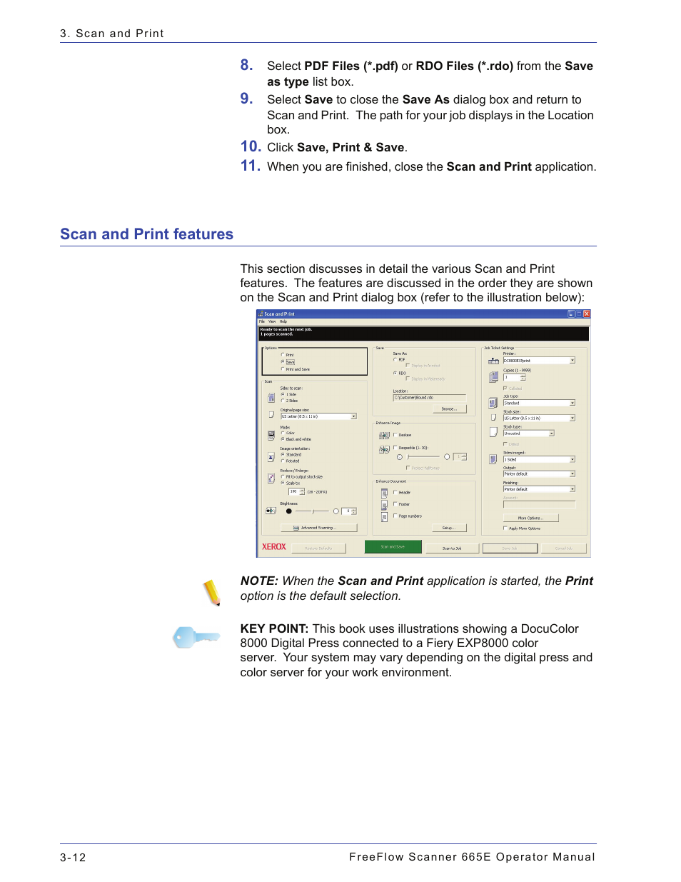 Scan and print features, Scan and print features -12 | Xerox 701P44148 User Manual | Page 72 / 188