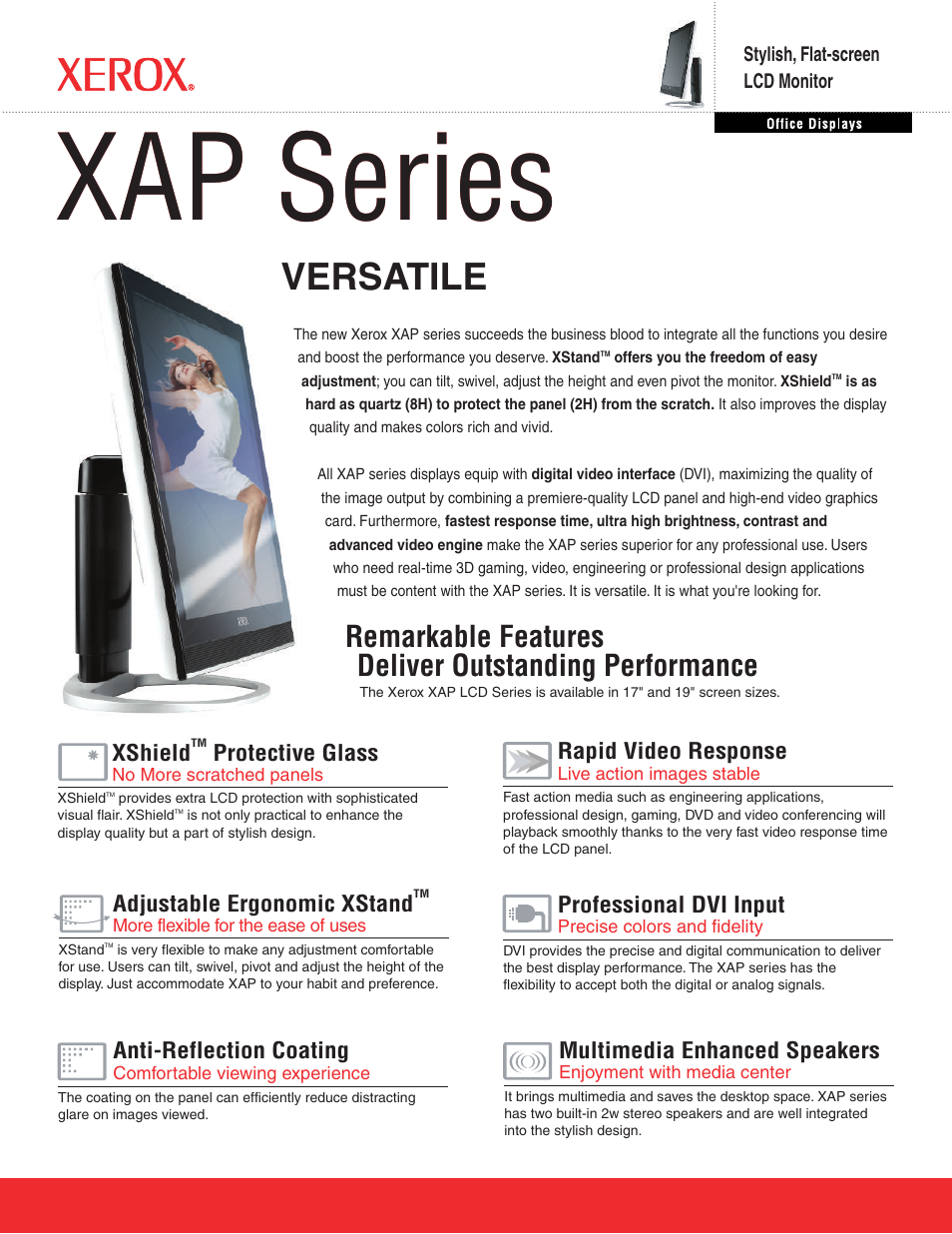 Xerox VERSATILE XAP Series User Manual | 2 pages