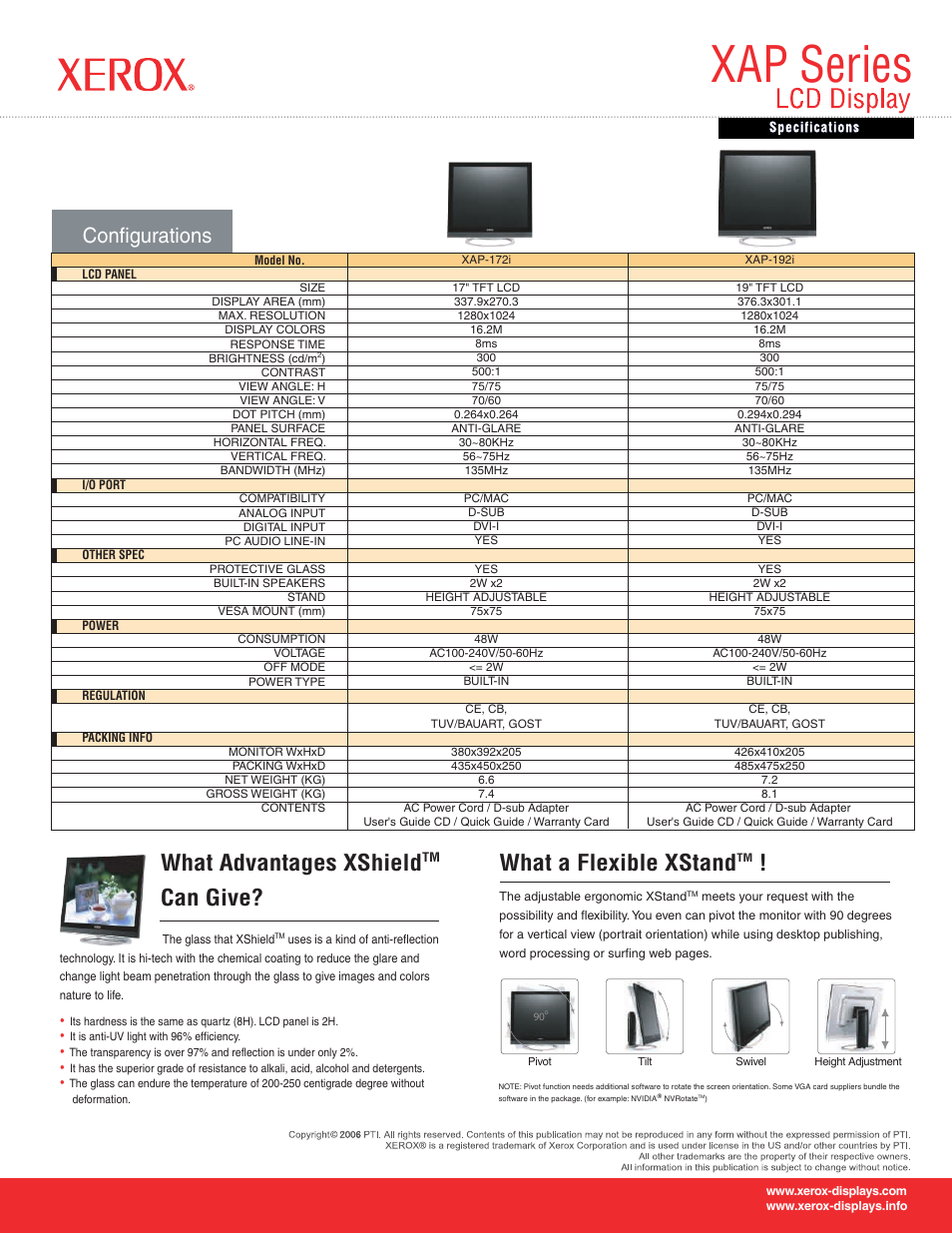 Xap series, What advantages xshield, Can give | What a flexible xstand, Configurations | Xerox VERSATILE XAP Series User Manual | Page 2 / 2