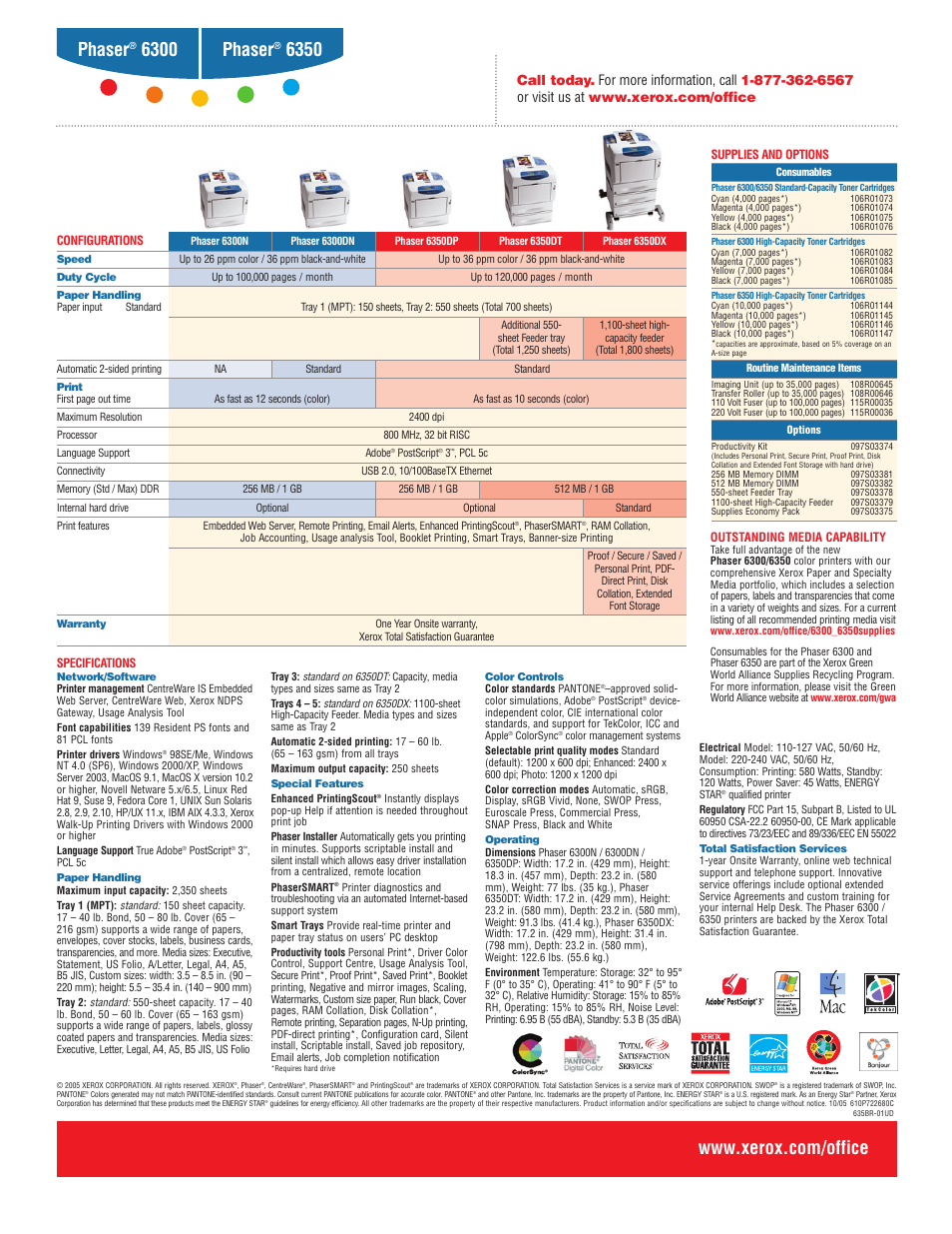 Phaser, 6350 phaser | Xerox 6350 User Manual | Page 4 / 4