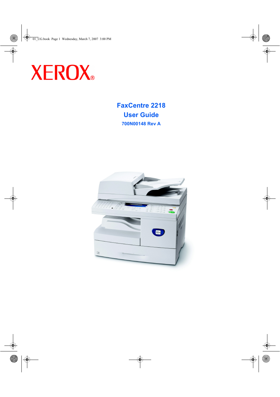 Xerox FaxCentre 2218 User Manual | 212 pages