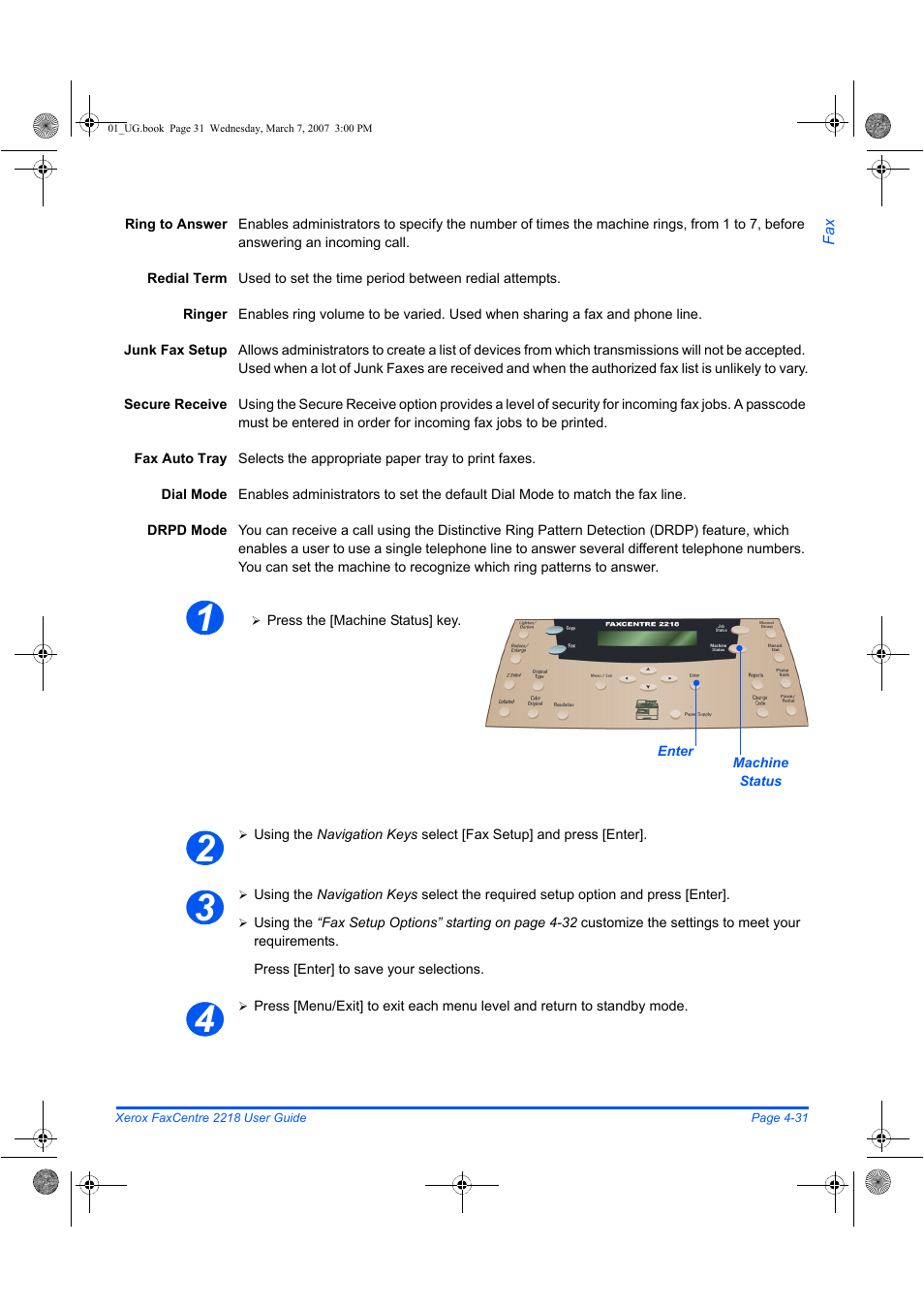 Xerox FaxCentre 2218 User Manual | Page 105 / 212